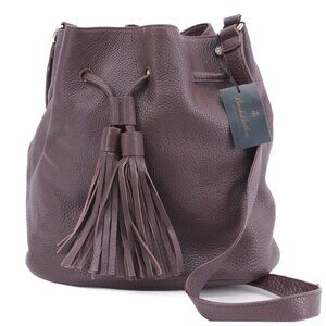 New Leather Bucket Bag Purple Tassel Crossbody Purse Brooks Brothers